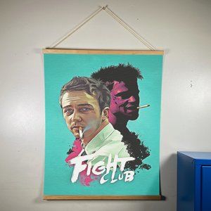 Fight Club Canvas Wooden Gold Hanger 24”x17.5”